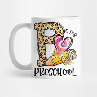 K Is For Preschool Teacher Leopard First Day Of School Mug